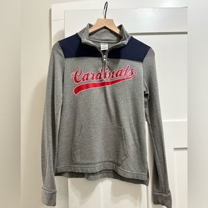 PINK St. Louis Cardinals Quarter-Zip Pullover Victoria’s Secret Gray Red Navy XS